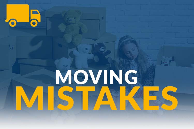 moving mistakes cover graphic, child playing with toy around moving boxes