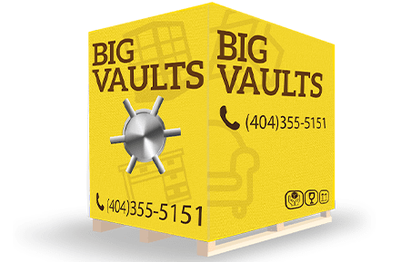 big vaults portable storage 3d logo, vault with graphic wrap, atlanta storage company5