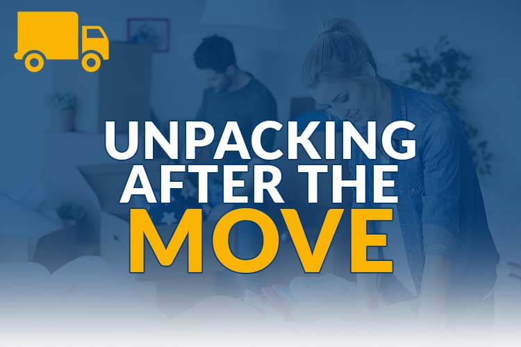 couple unpacking after a move, article cover graphic